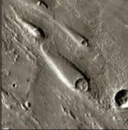 Teardrop islands on Mars (Credit: NASA JPL)