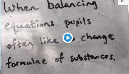 New way (for me anyway) to teach balancing chemical equations” submitted by Sandra Gambarotto